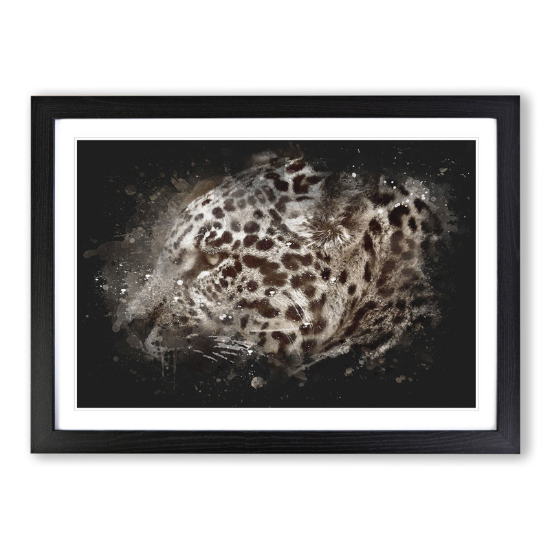 Jaguar - Picture Frame Graphic Art, Black, 27cm H x 36cm W x 2cm D