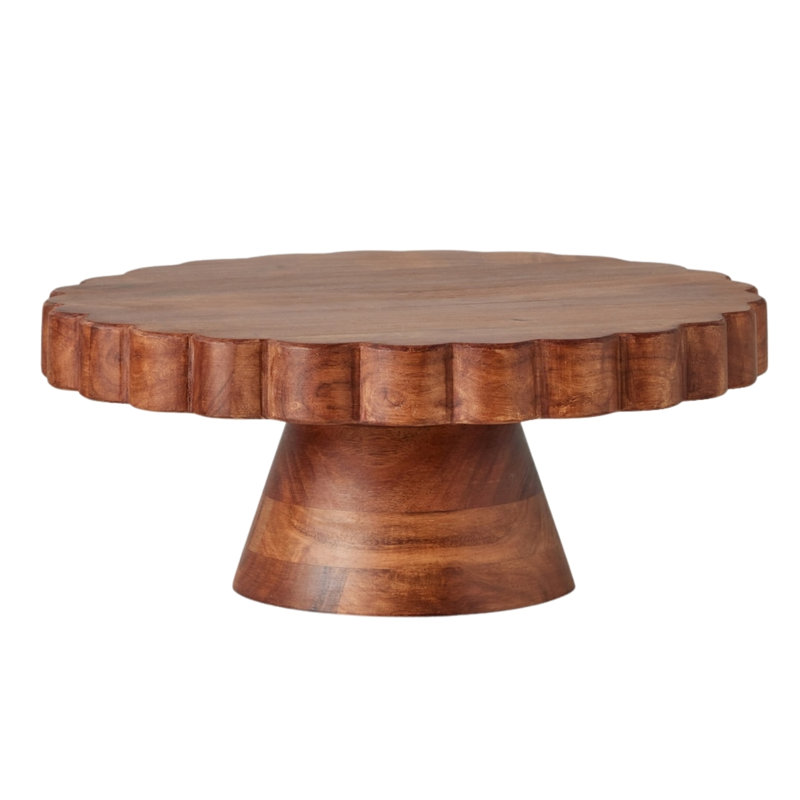 Scalloped Cake Stand - Natural