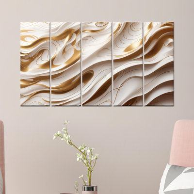 Toile imprimée: Œuvre de décoration murale aux tons doux, toile tendue 5P
