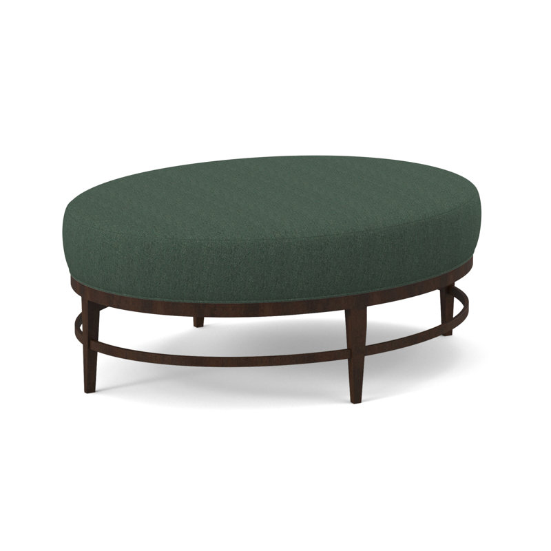 Elliptic Oval Ottoman, American Walnut, Libby Linen