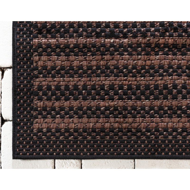 Tapis intérieur / extérieur à rayures Mokszycki, Rectangle 2 pi 2 po x 3 pi 1 po