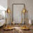 Gold Brass Ornate Floor Clock Lucite Marble Base Luxury Pendulum Clock