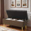Banc avec repose-pieds moderne avec amplement d'espace de rangement, coussin capitonné et pieds en métal-42811170
