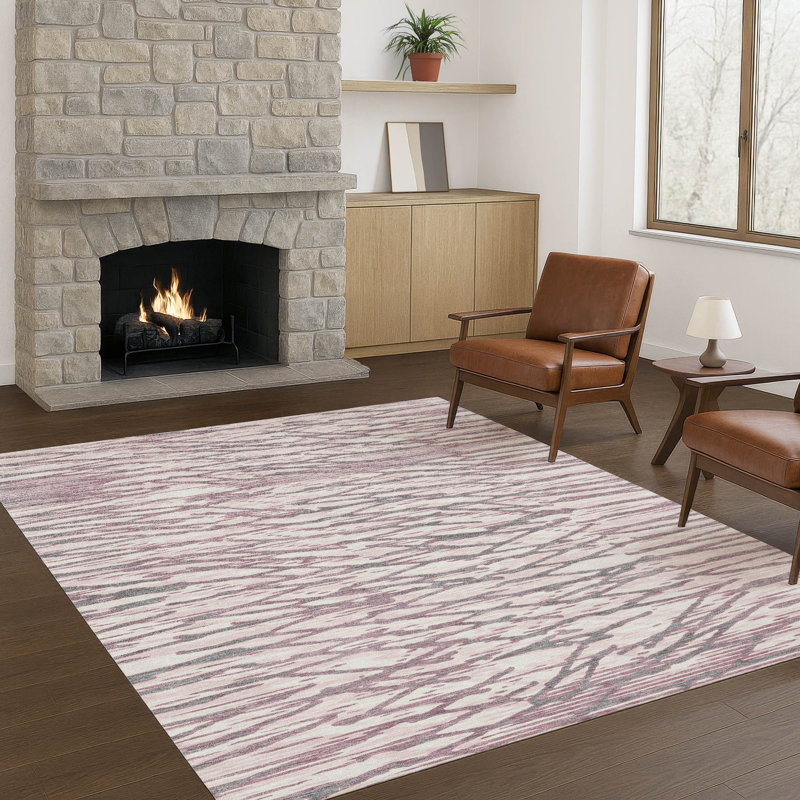 Machine Washable Indoor/Outdoor Chantille ACN2771 Modern Rug, 8' x 10', Blush