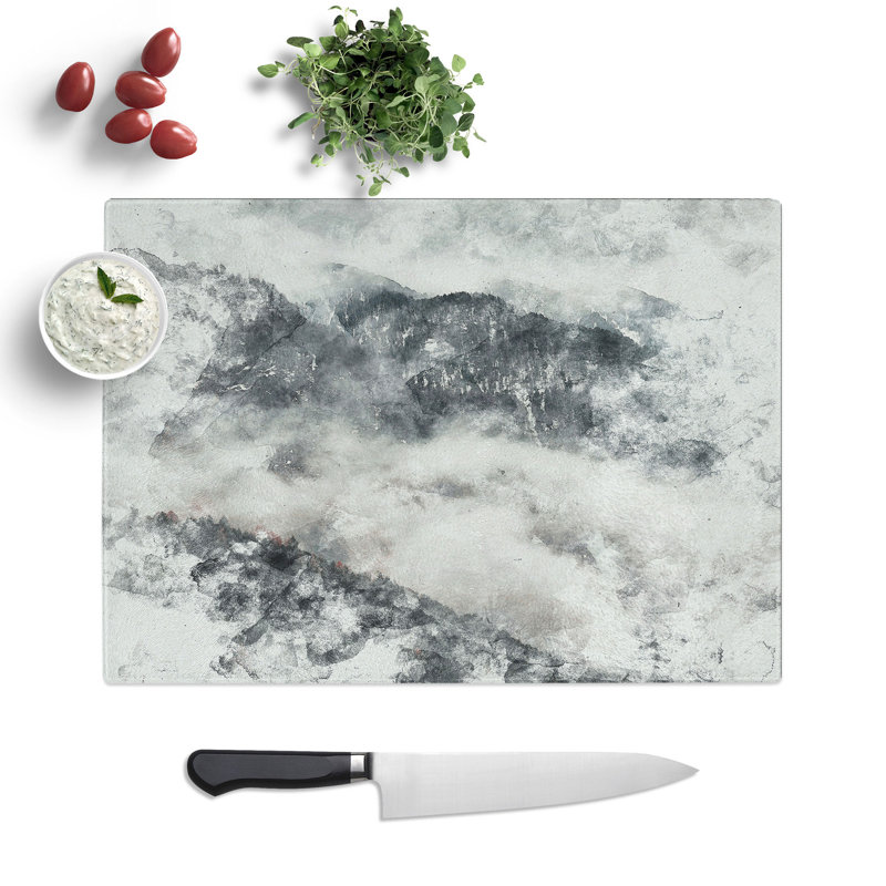 Tempered Glass Mountain Peak View in Italy Chopping Board, 28.5 cm x 39 cm