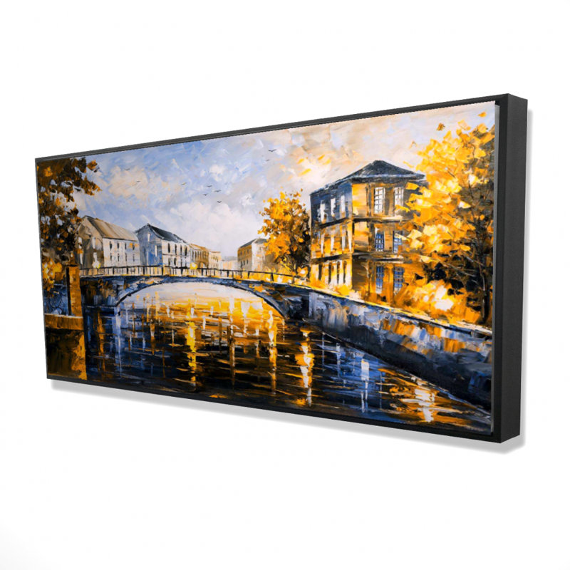Bridge by a sunny day - 24"x48" Framed canvas