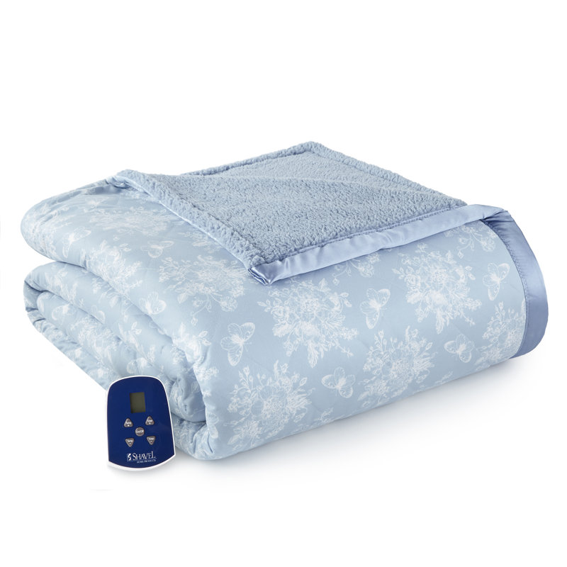 Micro Flannel® Reverse to Sherpa Electric Blanket, Full, Carlton Plaid Grey