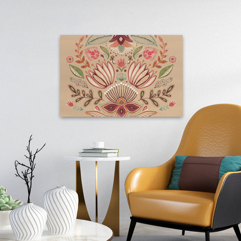 Floralscape II, floral contemporain, blanc et brun chalet, H 24 po x l 16 po