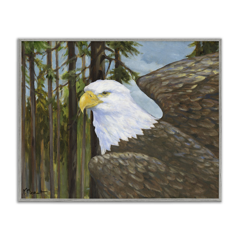 Woodland Eagle's View Framed Giclee, design by Paul Brent, Farmhouse Grey Framed Giclee, 11" H x 14" W