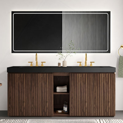 72F" Winston Bathroom Vanity With Sink, Large Storage Freestanding Bathroom Vanity For Modern Bathroom, Quartz Sink Basin Without Drain And Faucet
