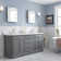 72" Palace Collection Quartz Carrara Cashmere Grey Bathroom Vanity Set With Hardware And F2-0012 Faucets, Mirror in Chrome Finish
