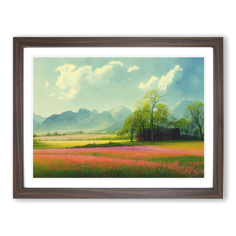 Spring Mountain View - Framed Print