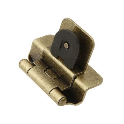 Double Demountable Hinge 1/4" overlay, 3/8" inset Face Frame Self-Close - Antique Brass - Cabinet Door Hinges (Set of 20)
