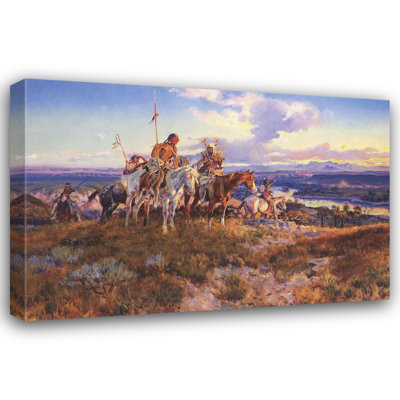  Russell, Charles Marion Gallery Wrapped Canvas Art Titled: Wagons