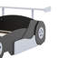 Lit plateforme en forme de voiture de course avec roues-128929979