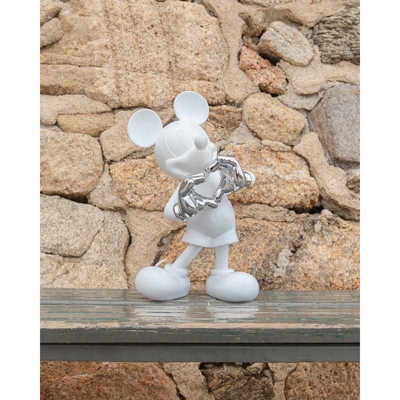 Mickey Mouse WITH LOVE Black & Gold 12in, White/Silver