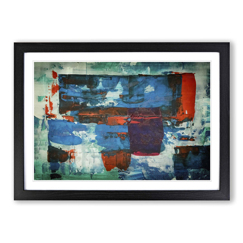 Abstract Art Painting Vol.147 by S.Johnson - Picture Frame Painting Print, Black Framed, 48cm H x 65cm W x 2cm D
