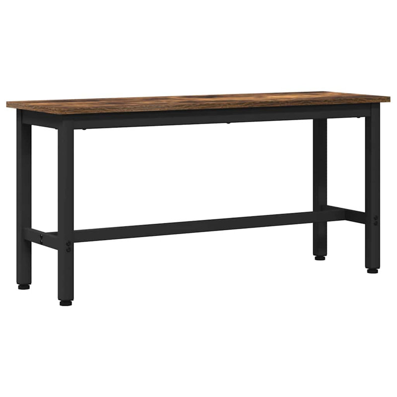 Upholstered Bench, Smoked Oak