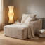 Canapé à compression, causeuse moderne en velours côtelé compact pour petite maison