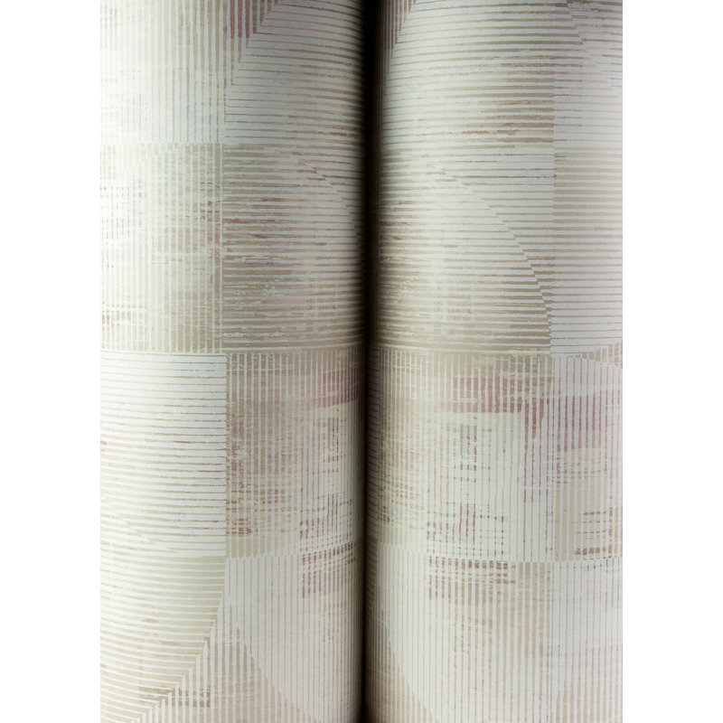 Papier peint géométrique Woodbine, Rose