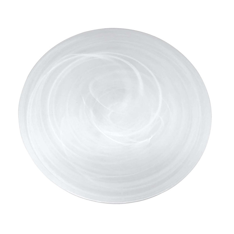 White Alabaster Round Glass Platter