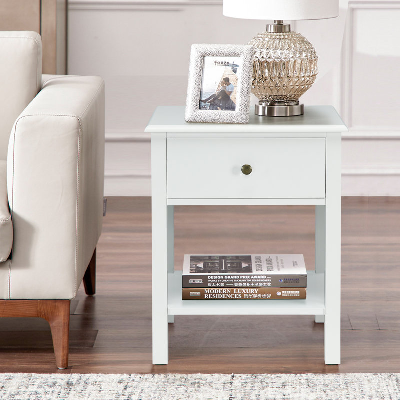 Ademoe 48 cm W Bedside Table, White