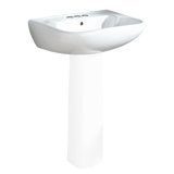 Southhampton Vitreous China U-Shaped Pedestal Bathroom Sink with Overflow