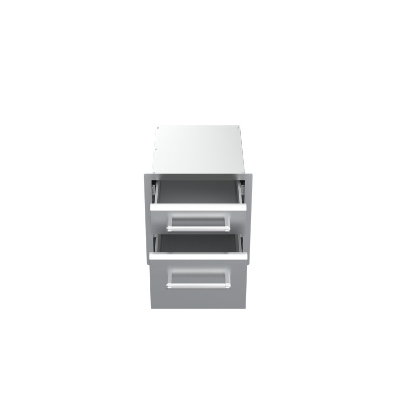 Stainless Steel Vertical Double Drawer Outdoor Kitchen Unit