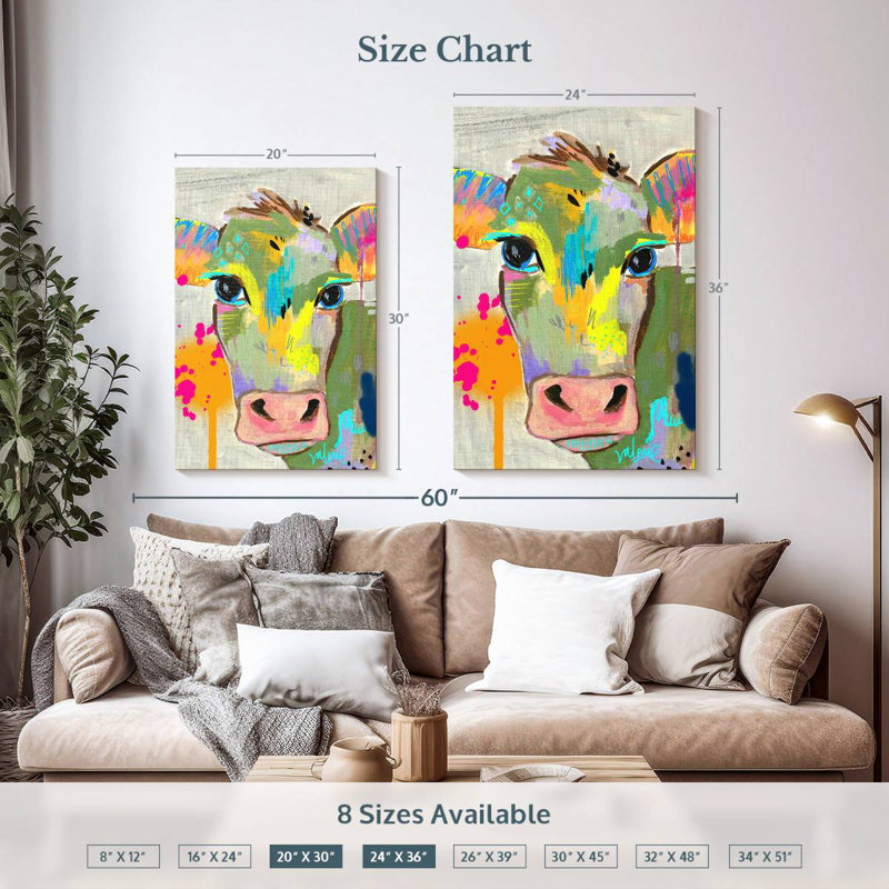 Brampt Cow Neon, 36" H x 24" W