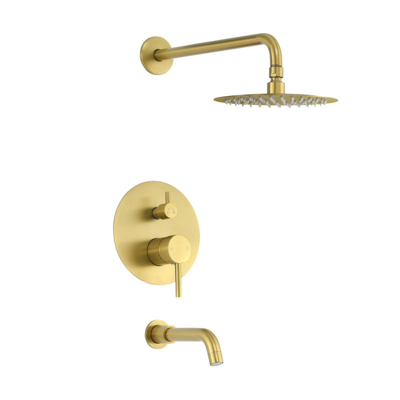 Ivy Single-Handle 1-Spray Tub And Shower Faucet In Matte Black (Valve Included), Brushed Gold