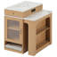 Îlot de cuisine 59,5 po avec table de salle à manger extensible K&K, table de rangement avec rangement double-face, îlot de cuisine avec 2 tiroirs, prise de courant, tablettes ouvertes sur le côté-121068931
