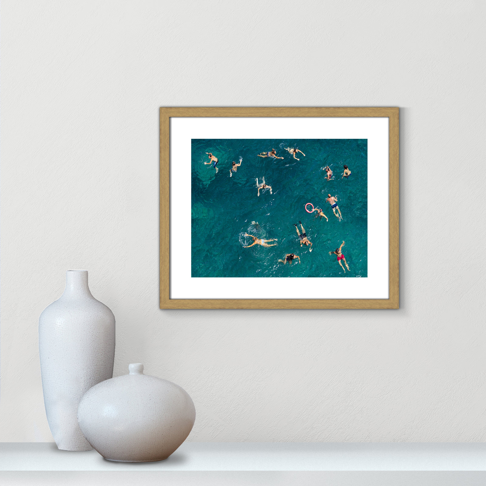 Tonti - Photograph Print, Beige Wood Framed Paper, 16" H x 19" W x 0.75" D