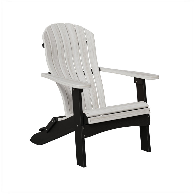 Berlin Gardens Contour Folding Adirondack Chair, Seashell with Black