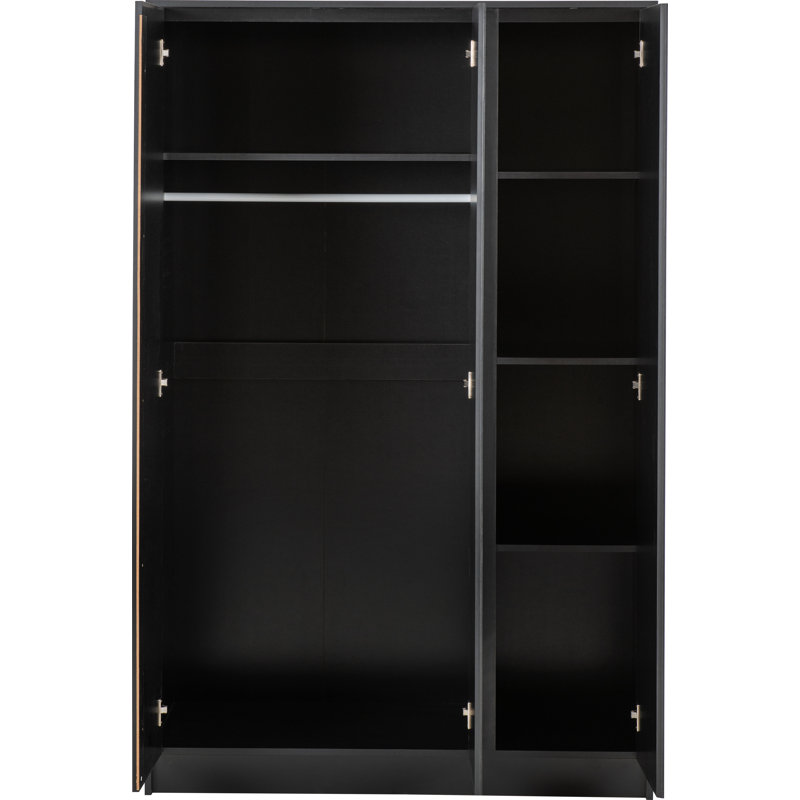 Braunstein 3 Door Wardrobe, Black