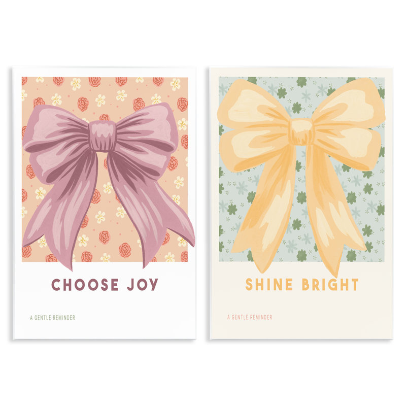 Ensemble de 2 plaques murales inspirantes avec phrases et rubans, design par Courtney Haley, H 19 po x l 26 po