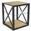 Table de bout de table de chevet de style industriel pour chambre à coucher et salon, plateau en bois de verre trempé naturel, système de rangement efficace à 3 niveaux pour économiser de l'espace-2075171708-2075171711