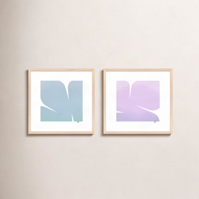 " Purple & Blue Clouds. Set of 2 " Painting by Lee Lessem