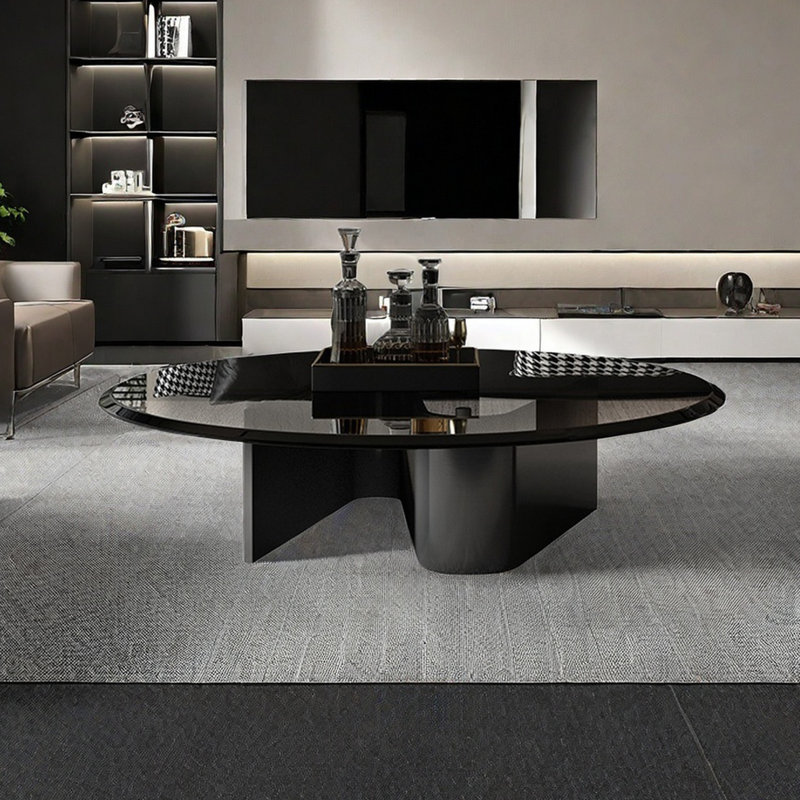 Table basse simple en verre trempé, H 14,6 po x L 47,2 po x l 47,2 po