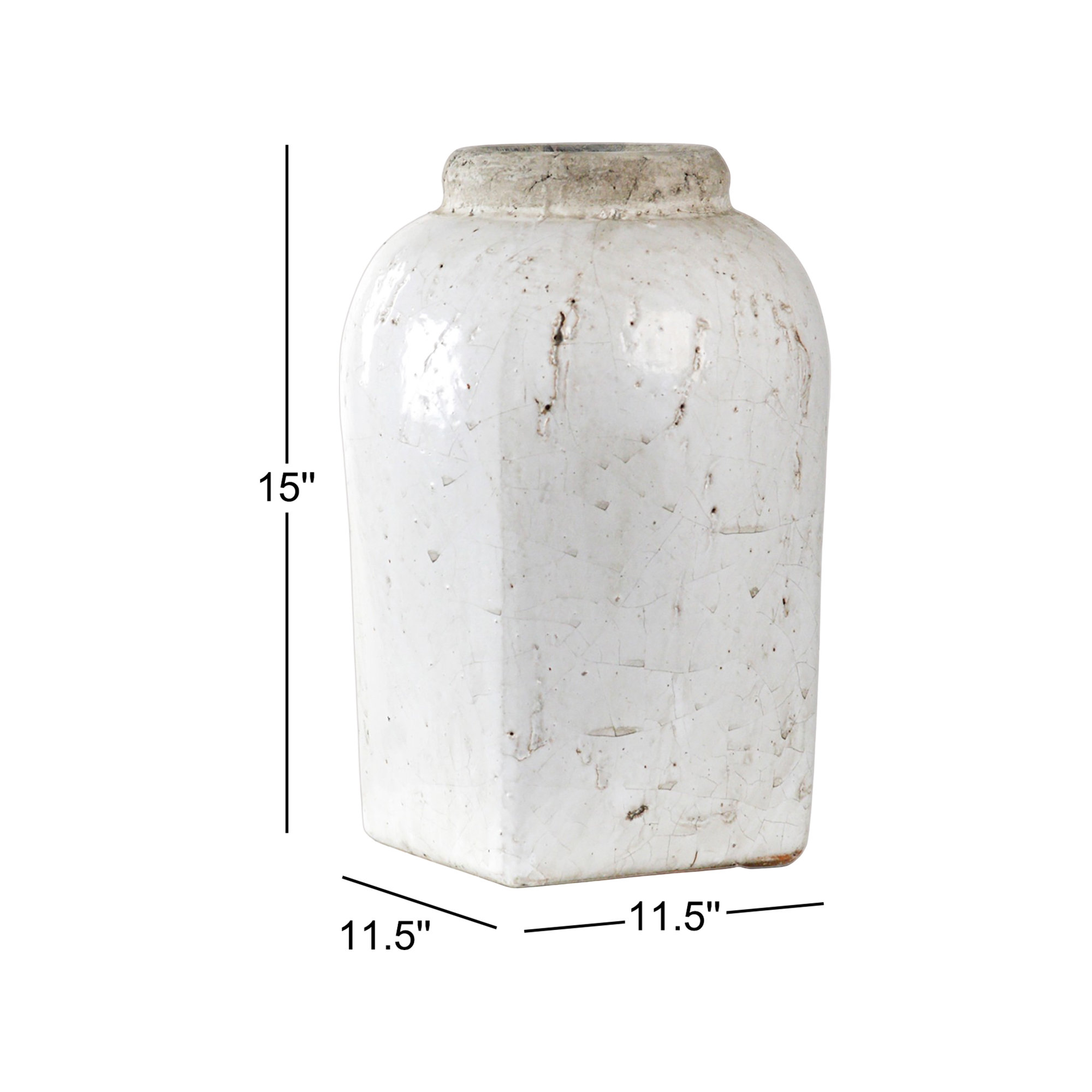 Stoneware Table Vase, 15" H x 11.5" W x 11.5" D