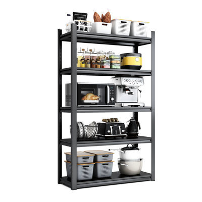 72"h Heavy Duty Shelves, 2000lbs Capacity Metal, Adjustable For Garage, Black Metal Shelving Storage, Capacity,