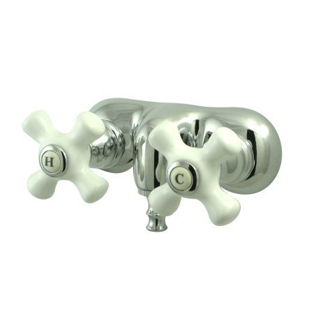 Hot Springs Double Handle Wall Mounted Clawfoot Tub Faucet, Chrome