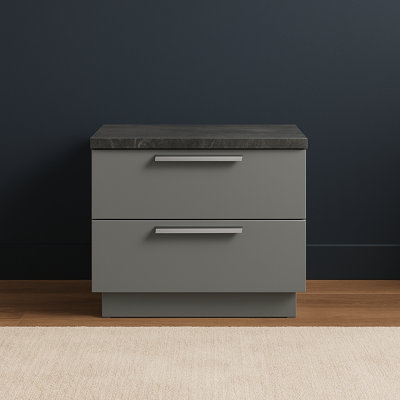 Oniskey 2-Drawer Nightstand Gray