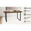 Table de salle à manger de style Mid-Century de 59 po avec pieds en métal et cadre industriel élégant pour 4 à 6 personnes, pour personnes, facile à assembler, teinture