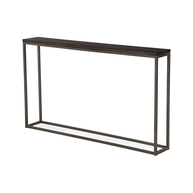 Chaplin 54'' Solid Wood Top Console Table, Burnished Iron, Nutmeg
