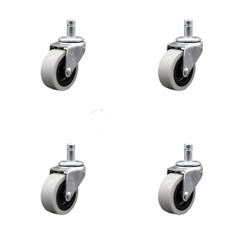 2 Inch Thermoplastic Rubber Wheel 7/8 Grip Ring Stem Caster Set of 4 SCC