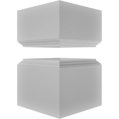 Craftsman Classic Square Non-Tapered Recessed Panel PVC Column Kit, Mission Capital & Mission Base