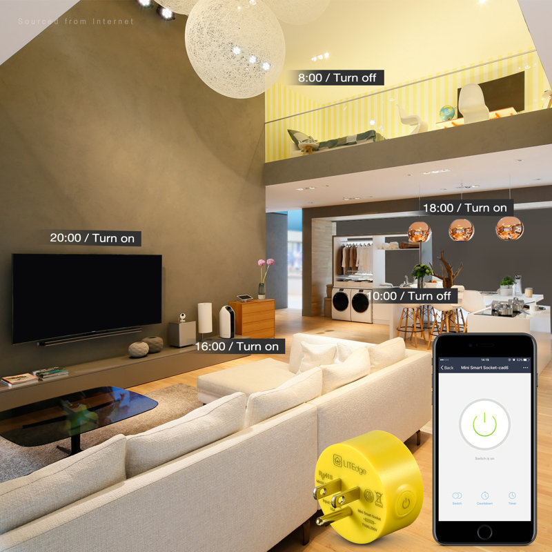 Smart Plug Work With Alexa, Mini Smart Outlet Wifi Plug Google Home Assistant Voice Control, Yellow