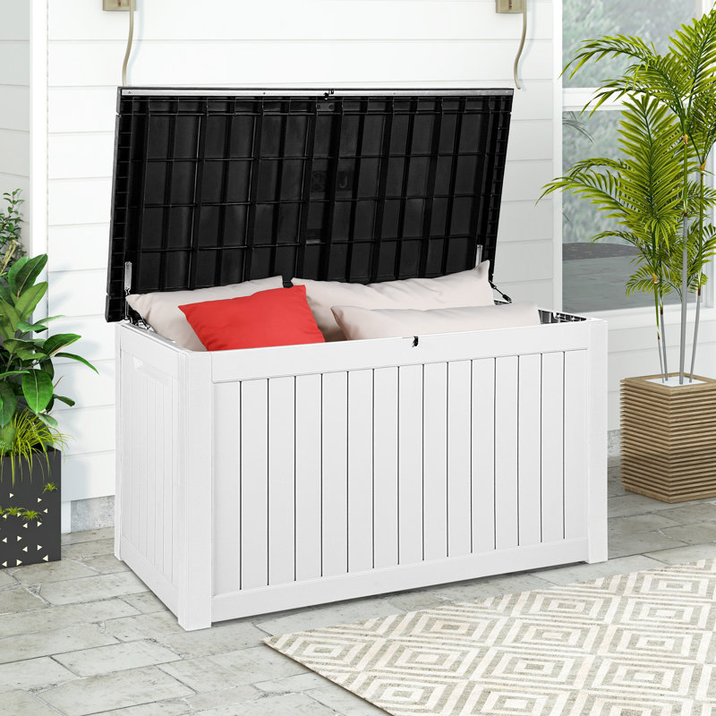Balconera 230 Gallons Deck Box, Gray/White
