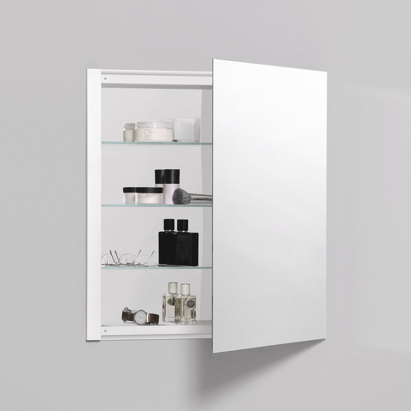 Armoire à pharmacie encastrée ou à fixation en surface R3 Series avec 4 tablettes réglables, 26" H x 24" W, Plat