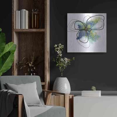 «Azure Petals II» par Jan Weiss, art mural en métal